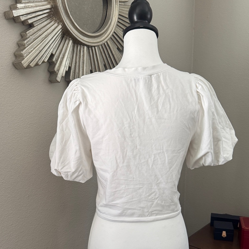 Express White Puff Sleeve Blouse - Picture 4 of 8